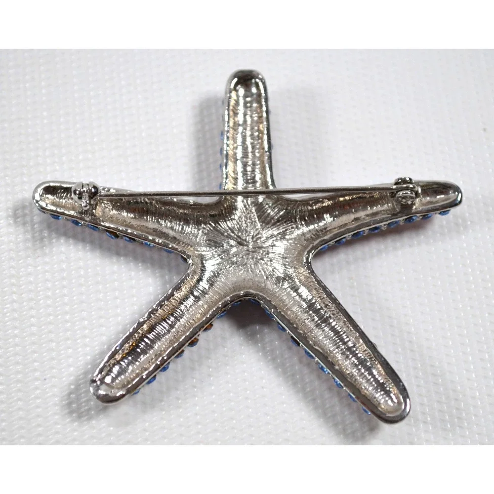 Vintage Silver Tone Starfish Brooch / Pin  2.5